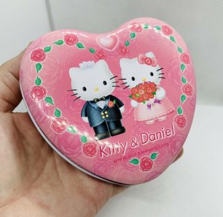 Vintage Hello Kitty Sanrio Tin Daniel And Hello Kitty Pink Heart Tin 2001