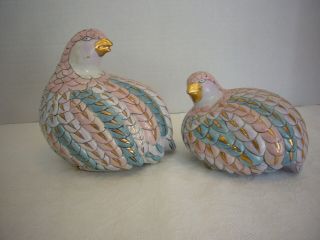 Vintage Toyo Ceramic Quail Bird Figurines