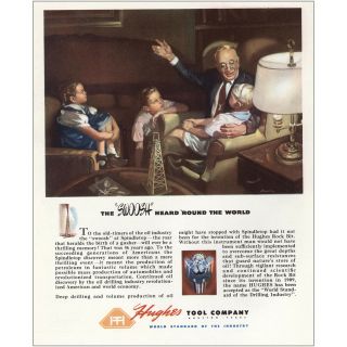 1947 Hughes Tool Company: Swoosh Heard Round The World Vintage Print Ad