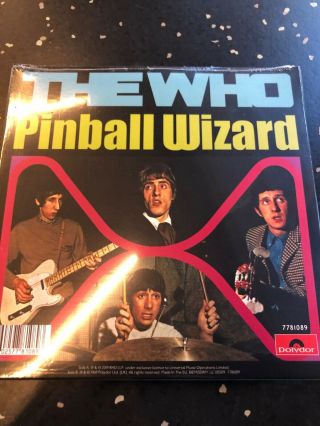 The Who Roger Daltrey Pinball Wizard Single 7” 45 Vinyl Who 52 Blue Vinyl Ps