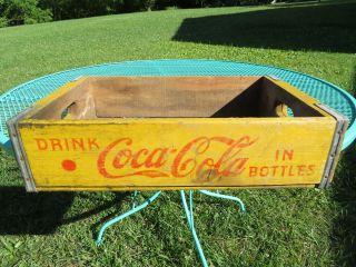 Vintage Coca Cola Yellow Wood Crate Case Bottle,  Baltimore Md.  Enjoy Coke