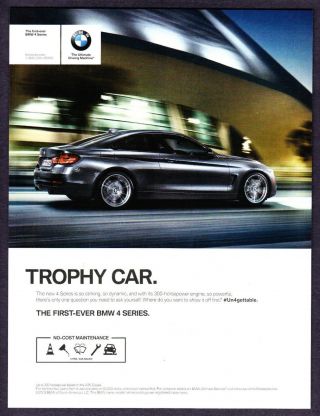 2014 Bmw 435i Coupe Photo First Ever 4 Series Trophy Car Promo Print Ad