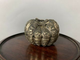 19th/20th C.  Chinese Sterling Silver Pumpkin Covered Box 2