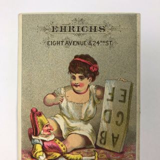 Ehrichs Victorian Old Santa Claus Toys On Exhibition Girl Clown Victorian Card 5