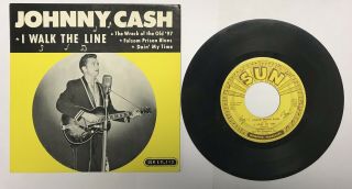 Johnny Cash & Tennessee Two Ep I Walk The Line 45rpm Sun Records Ep - 16 Vg