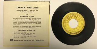 Johnny Cash & Tennessee Two EP I Walk The Line 45RPM Sun Records EP - 16 VG 2