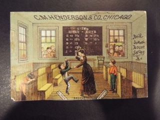 C.  M.  Henderson & Co.  Red School House Shoes Victorian Trade Card