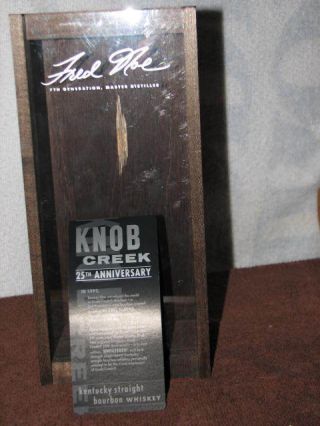 Knob Creek Single Barrel 25th Anniversary Bourbon Collectible Wooden Box