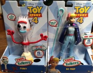 Toy Story 4 Bo Peep & Forky True Talkers Action Doll Figure 15 Sounds Phrases