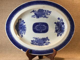 Huge Antique Chinese Export Porcelain Blue Fitzhugh Oval Platter C 1780 - 1820