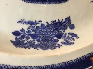 Huge Antique Chinese Export Porcelain Blue Fitzhugh Oval Platter C 1780 - 1820 3