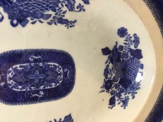 Huge Antique Chinese Export Porcelain Blue Fitzhugh Oval Platter C 1780 - 1820 4