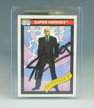 Signed Stan Lee Auto Marvel Comics Heroes Professor X 1990 Trading Card 7