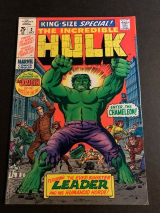 Incredible Hulk King - Size Special 2 1969 Vf 8.  0 Annual Silver Age Marvel Comics