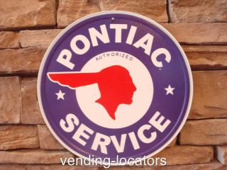 Pontiac Service Vintage Style Metal Embossed Tin Sign Plymouth Dodge Garage