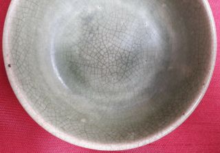 Antique Chinese Green Celadon Crackled Bowl 3
