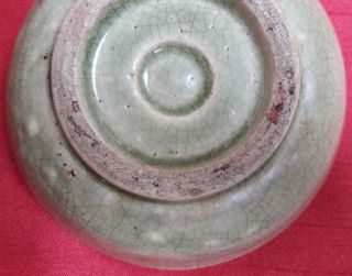 Antique Chinese Green Celadon Crackled Bowl 7