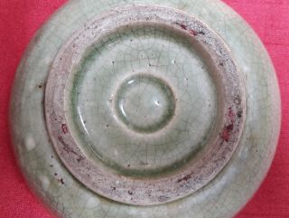 Antique Chinese Green Celadon Crackled Bowl 8