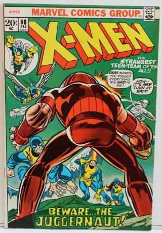 Good - Looking X - Men 80 At 8.  5 Vf, .  Warning - Beware Of The Juggernaut.