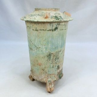 A432: Real Chinese Vase Of Old Pottery With Green Glaze Of Han Dynasty Age.