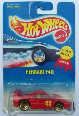 Hot Wheels Red Ferrari F40 Vintage Die Cast Italian Sports Car