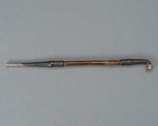KISERU PIPE Antique Japanese smoking tool for samurai,  bamboo silver copper 2