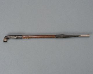 KISERU PIPE Antique Japanese smoking tool for samurai,  bamboo silver copper 3