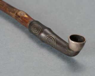 KISERU PIPE Antique Japanese smoking tool for samurai,  bamboo silver copper 4