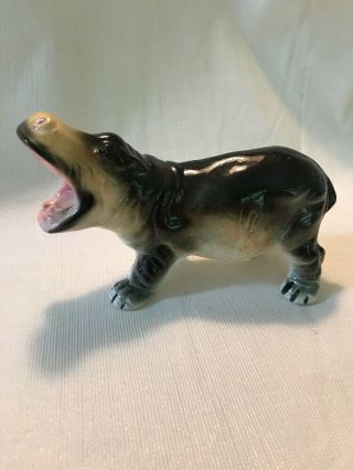 Hippopotamus Figurine Japan Ceramic Porcelain