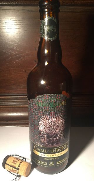 Game Of Thrones Ommegang Beer Bottle - Iron Throne Blonde Ale With Cork,  Hbo