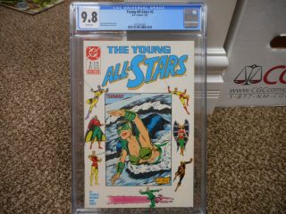The Young All Stars 2 Cgc 9.  8 Dc 1987 White Pgs Ga Green Lantern Hawk Girl