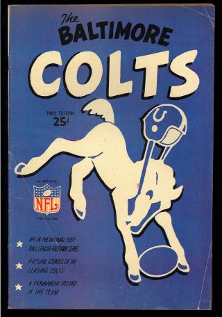 Baltimore Colts Nn Not In Guide Johnny Unitas Giveaway Comic Nfl 1962 Vg,
