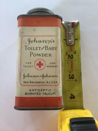 Vintage Antique Johnson’s Toilet &baby Powder Tin Great Graphics