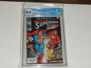 The Adventures Of Superman 463 Cgc Superman Races The Flash