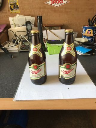 Miller Beer Bottles (2) Vintage