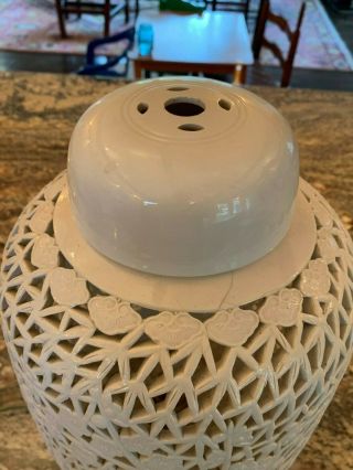 Wonderful Antique Chinese Blanc de Chine Porcelain Ginger Jar Lamp 2