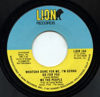 Rare Soul 45 - We The People - Whatcha Done For Me,  I 