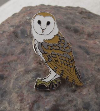 North American Common Barn Owl Wildlife Protection Enamel Brooch Pin Badge