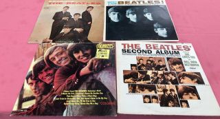 3 Beatles Albums 1 Monkees Introducing The Beatles Vee Jay Records Mono Lp 1062