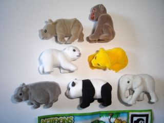 Kinder Surprise Set - Natoons Wild Animals Babys Felt 2010 Figures Collectibles