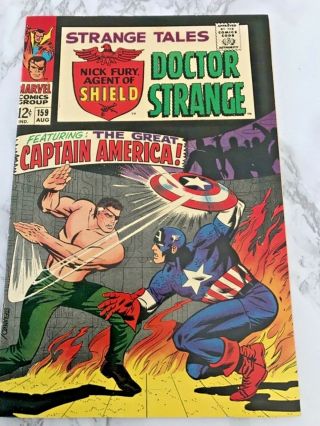 1967 Captain America Strange Tales 159 Nick Fury Cgc It 9.  2 Or Higher Vf/nm
