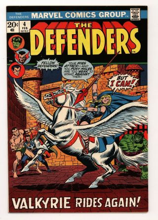 Defenders 4 F/vf 7.  0 1st Barbara Norris As Valkyrie Hulk Doctor Strange Cover