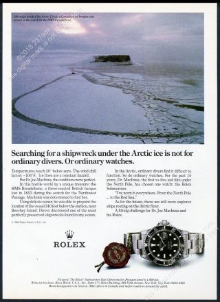 1984 Rolex Submariner Date Watch Icebreaker Ship Photo Vintage Print Ad