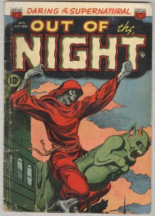Out Of The Night 5 October 1952 Vg - Vampire Monster
