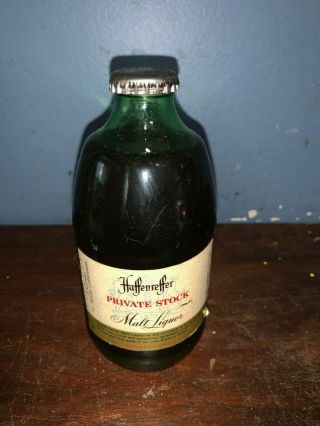 Vintage Haffenerffer Private Stock Malt Liquor Beer Bottle 12 Oz Full