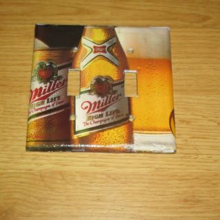 Vintage Style Miller High Life Beer Bottle & Can 2 Hole Light Switch Cover Plate