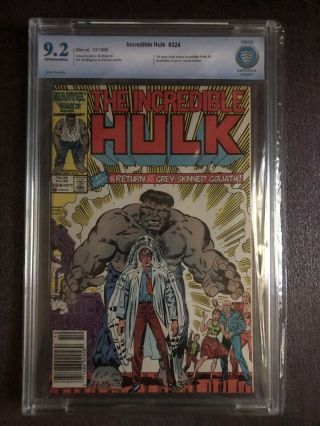The Incredible Hulk 324 9.  2 Cbcs Return Of The Grey Hulk [marvel Comics,  1986]