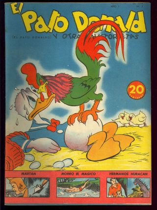 Donald Duck V1 5 Rare Sub - Mariner Foreign Ed.  Carl Barks Disney Comic 1944 Fn -