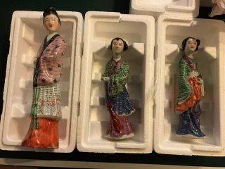 Early 20C Chinese Famille Rose Porcelain Figurines Set of 3 4