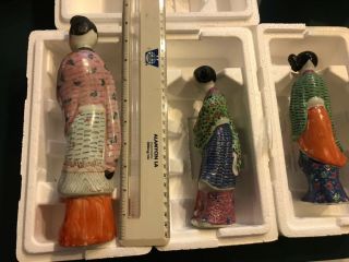 Early 20C Chinese Famille Rose Porcelain Figurines Set of 3 5
